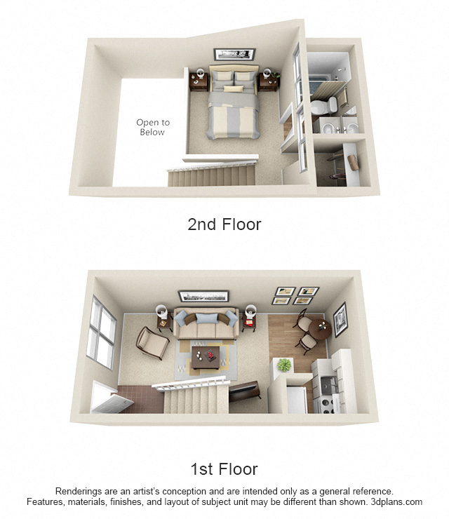 Floor plan for 1 bed, 1 bath, 450 sqft